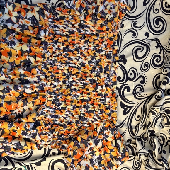 Plus Size Dress  Women Short Sleeve Shirred Square Neck Floral Maxi Long Dresses - Picture 10 of 13